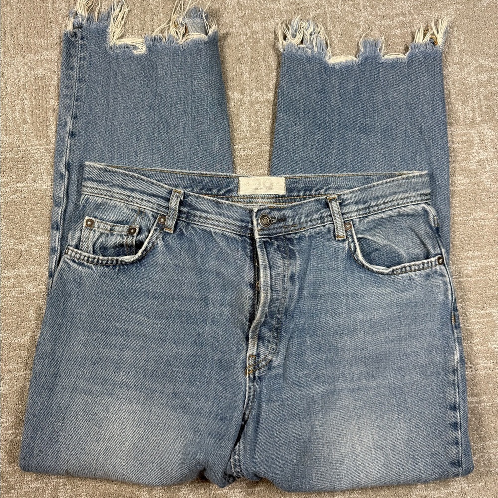 We The Free Raw Hem Boho Button Down Jean Size 29 Read Below